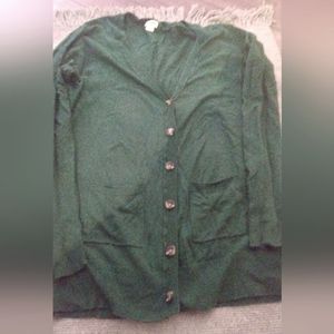 Green Button Up Cardigan